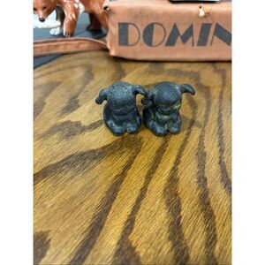 Antique Hines Cast Iron Figurine Paperweight Advertisement Miniature Dog Puppy S